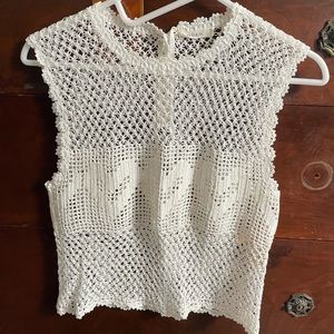 Off-white crochet Doen top, size M